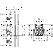 Hansgrohe - Thermostat Unterputz AXOR STARCK Grundset