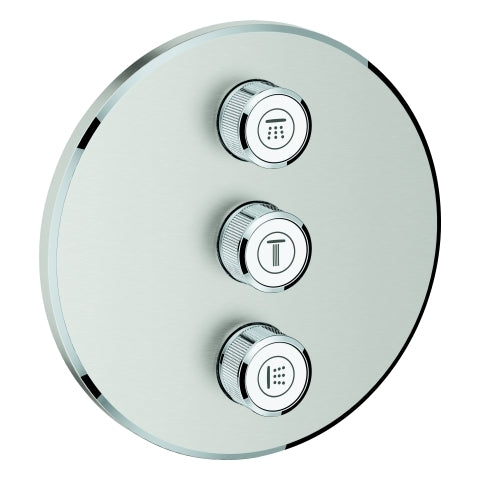 Grohe - 3-fach UP-Ventil GROHTHERM Smart Control 29122 FMS rund supersteel