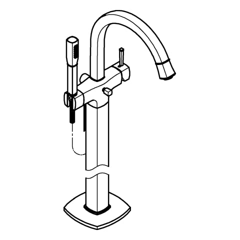 Grohe - Einhand-Wannenbatterie Grandera 24375 Bodenmontage FMS chrom