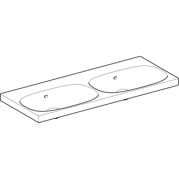 Geberit Vertriebs - Acanto Doppel-WT f. US, 120x48cm einfache Bef., o. Hl., m. Ül., weiß Tect