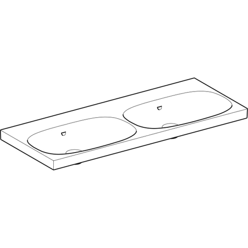 Geberit Vertriebs - Acanto Doppel-WT f. US, 120x48cm einfache Bef., o. Hl., m. Ül., weiß Tect