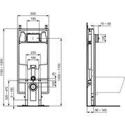 Ideal Standard - WC-Element 80 M PROSYS, mechanisch