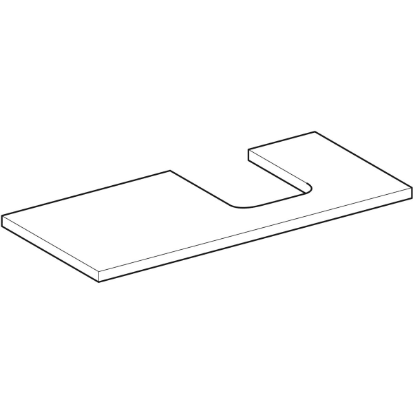 Geberit Vertriebs - ONE WT-Pl. Aus re für AWT Schalenform 105x3x47cm, sandgrau hgl