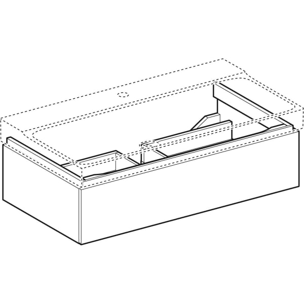 Geberit Vertriebs - Unterschrank XENO2 f. WT, 1 Schubl. 88x22x46,2cm, sculturagrau