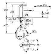 Grohe - Einhand-Spültischbatterie CONCETTO 30273 mittelhoch auszb. Spülbrause chrom