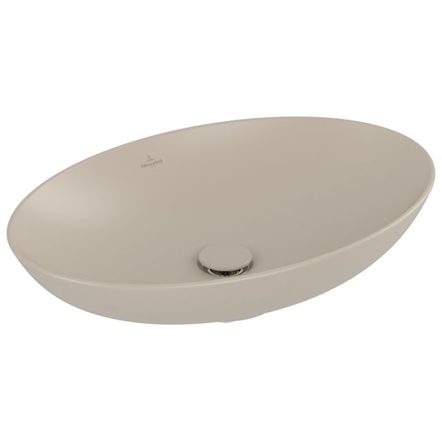 VILLEROY & BOCH - Aufsatzwaschbecken Loop&Friends 620x420mm Oval o. ÜL. Almond CeramicPlus