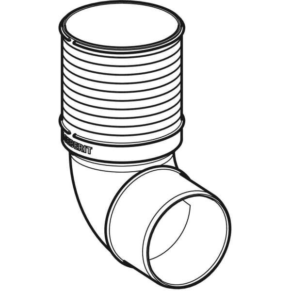 Geberit Vertriebs - Silent-PP WC Anschlussbogen 90Gr d110 390593111 weiß