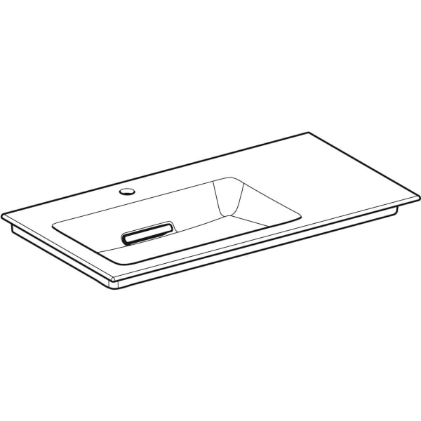 Geberit Vertriebs - ONE MWT 90x47,5cm, Abg.horiz.,Ablg.re m. Hl., o. Ül., weiß, KeraTect/weiß glzd