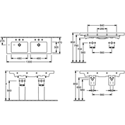 VILLEROY & BOCH - Schrank-Doppel-WT SUBWAY 2.0 7175D0 1300x470mm Eckig m Überl Weiß Alpin