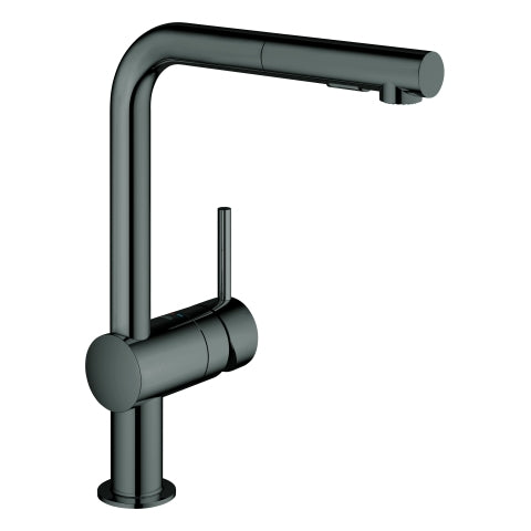 Grohe - EH-Spültischbatterie MINTA 30274 L-Auslauf azb. Spülbrause hard graphite
