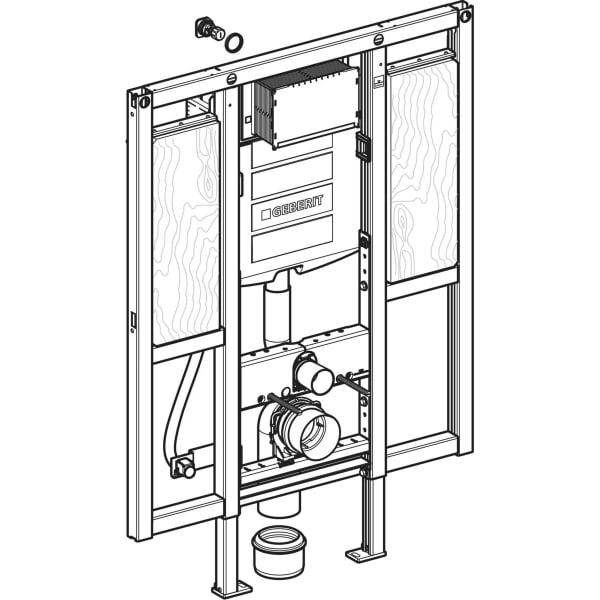 Geberit Vertriebs - Duofix Element für WWC, 112 cm mit Sigma UP-SPK 12 cm, BF, SH Griffe
