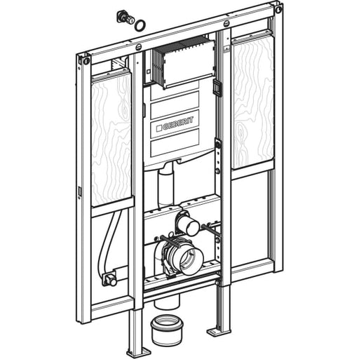 Geberit Vertriebs - Duofix Element für WWC, 112 cm mit Sigma UP-SPK 12 cm, BF, SH Griffe