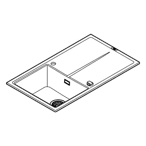 Grohe - Kompositspüle K400 31640 1 Becken 860x500mm mit ATF re/li granit schwarz