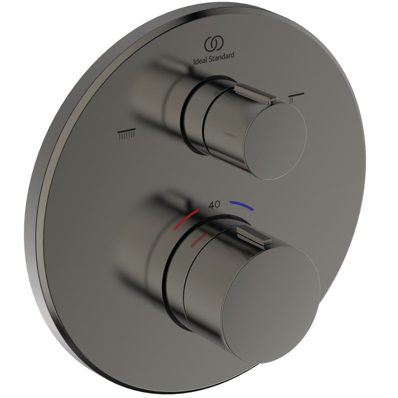Ideal Standard - IS Badethermostat UP Ceratherm T100 Rosette d:163mm Magnetic Grey