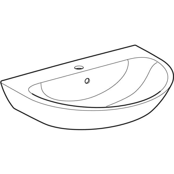 Geberit Vertriebs - Waschtisch RENOVA 70x52cm, m. Hl., m. Ül., weiß KeraTect
