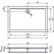 Ideal Standard - Rechteck-Brausewanne ULTRA FLAT, 1400x900x47mm, Weiß