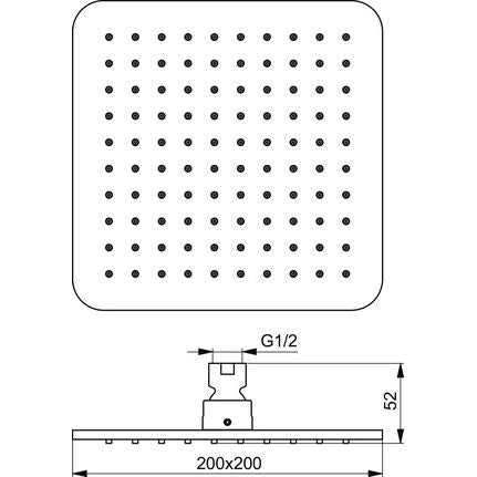 Ideal Standard - Regenbrause IDEALRAIN CUBE B0024 200x200mm chrom