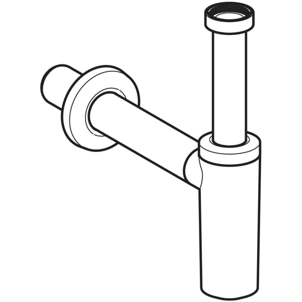 Geberit Vertriebs - Tauchrohrgeruchsverschluss für WB Abg. horiz., d40, G1 1/4, chrg, Handel