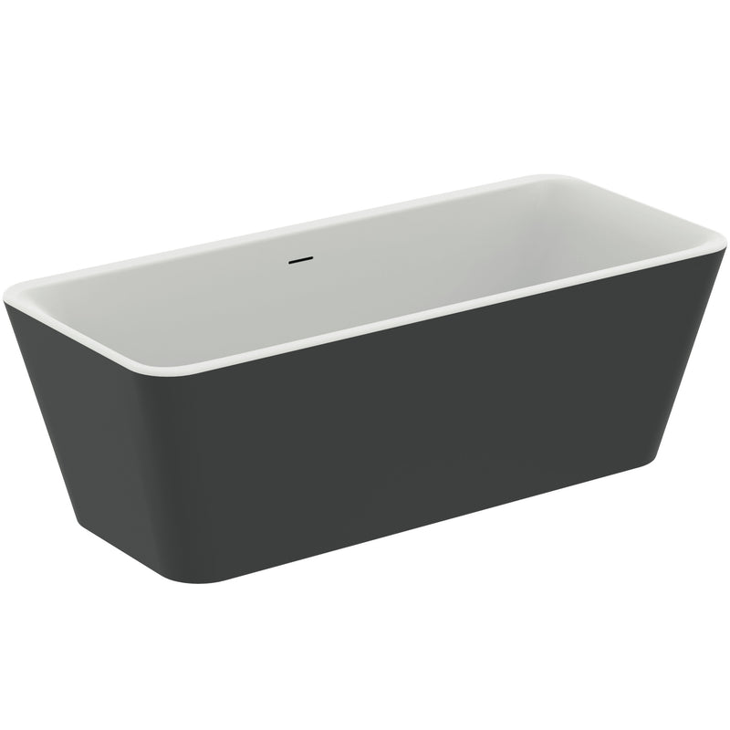Ideal Standard - Duo-Badewanne TONIC II, freistehend, m.Ablauf, 1800x800x600mm, Schwarz Matt