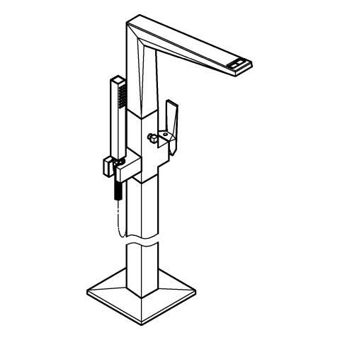Grohe - Wannenbatt. Allure Bril. PC 24423 Bodenmontage Griff WA-Caesarstone chrom
