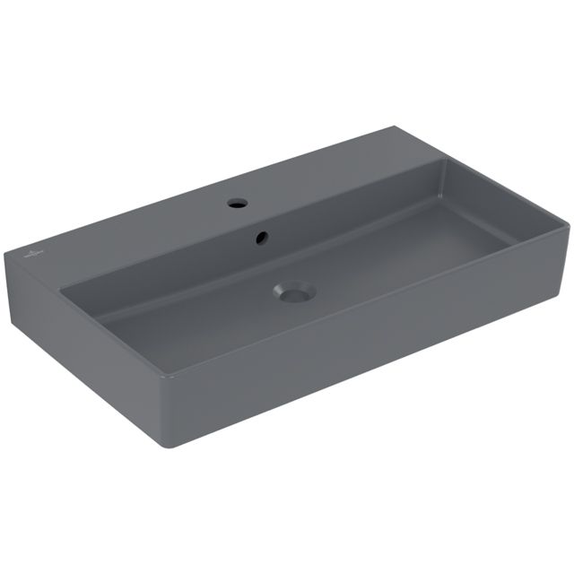 VILLEROY & BOCH - WT Memento 2.0 800x470mm re-eckig 1HL. m. ÜL. geschliffen Graphite cplus