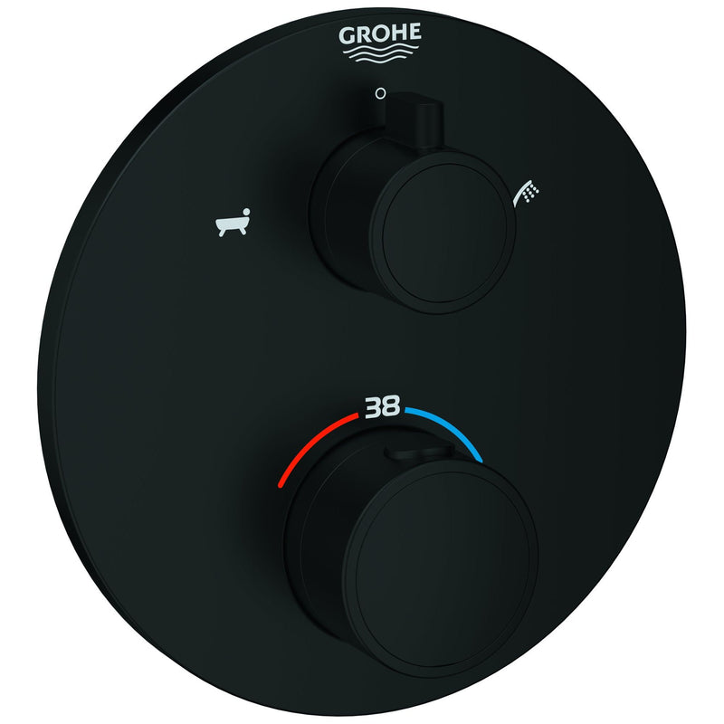 Grohe - THM-Wannenbatt. Grohtherm 102210 2 Abgänge FMS für 35604 rund matte black