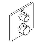 Grohe - THM-Brausebatterie GROHTHERM 24079 2 Abg. FMS für Rap. SmartBox eckig chrom