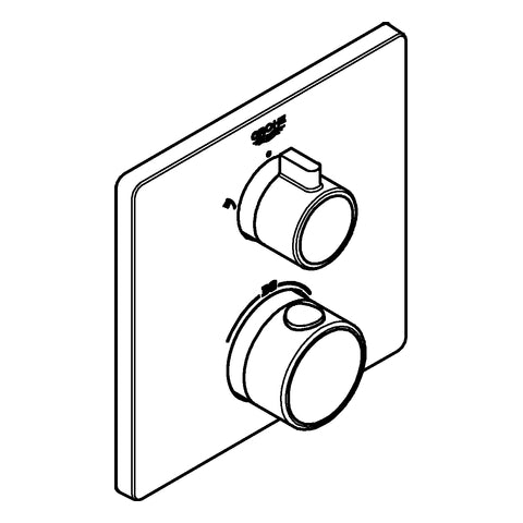 Grohe - THM-Brausebatterie GROHTHERM 24079 2 Abg. FMS für Rap. SmartBox eckig chrom