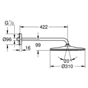 Grohe - Kopfbrauseset RAINSHOWER 310 Mono 26558 Brausearm 422mm 9,5l/min chrom