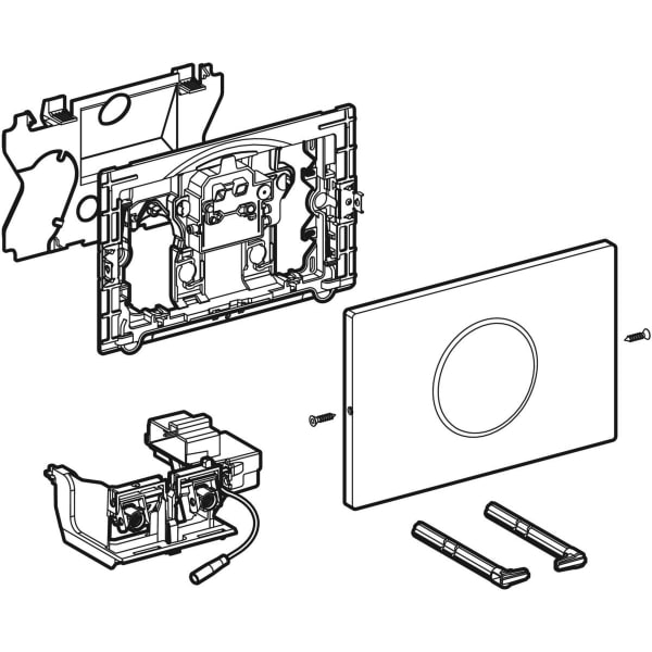 Geberit Vertriebs - Sigma10 WC-Strg. elektron.Spül, Netz 2-M-Sp., Round, auto./bl/vb,swm,Etc/schw