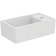 Ideal Standard - Handwaschbecken EUROVIT+, 1 Hl., m.Ül., Ablg.rechts, 370x210x120mm, Weiß