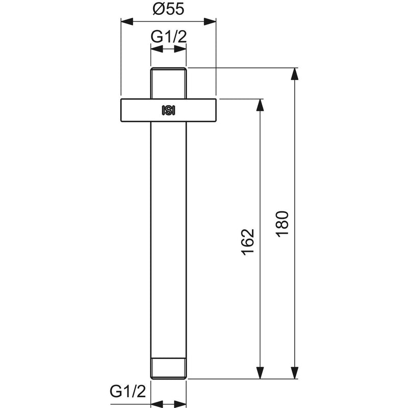 Ideal Standard - Deckenanschluss IDEALRAIN, 150mm, Silver Storm