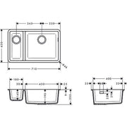 Hansgrohe - Unterbauspüle 180x450 S510-U635 SG
