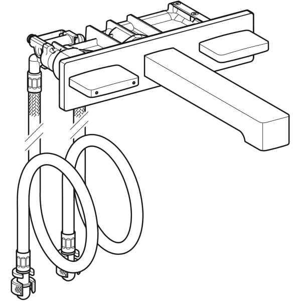 Geberit Vertriebs - ONE WT-Arm. eck. Des. W.-Mont. 2Gr. für UP-Funktionsbox, L:18cm, swm/Etc