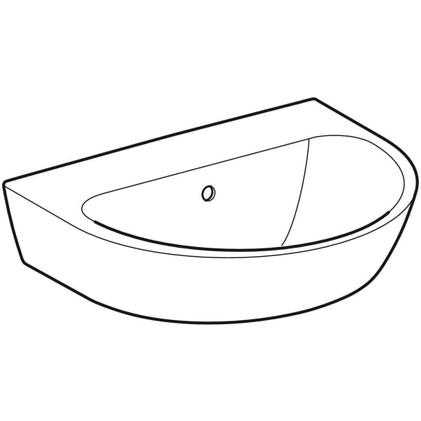 Geberit Vertriebs - Waschtisch RENOVA 55x45cm, o. Hl., m. Ül., weiß KeraTect