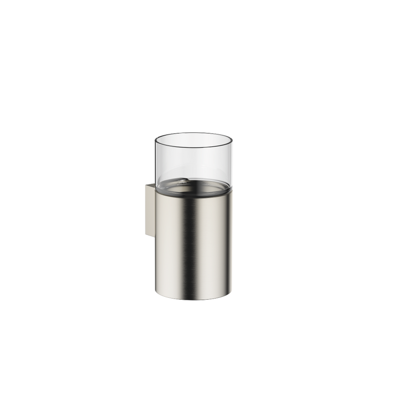 Dornbracht - Glashalter mit Glas Wandm. META 02 83400979-06 225x125x110 platin gebürstet