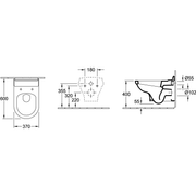 VILLEROY & BOCH - Wand-WC tief HOMMAGE 6661B0 370x600 weiß Cplus