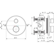 Ideal Standard - IS Einzelthermostat UP Ceratherm T25 Rosette d:163mm Chrom