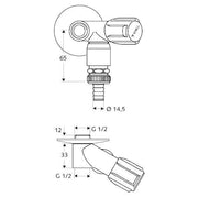 SCHELL - Hüppe WAS-Nebenanschlussventil A19 DN 15 (1/2) mit Rohrbelüfter u. RFV vc