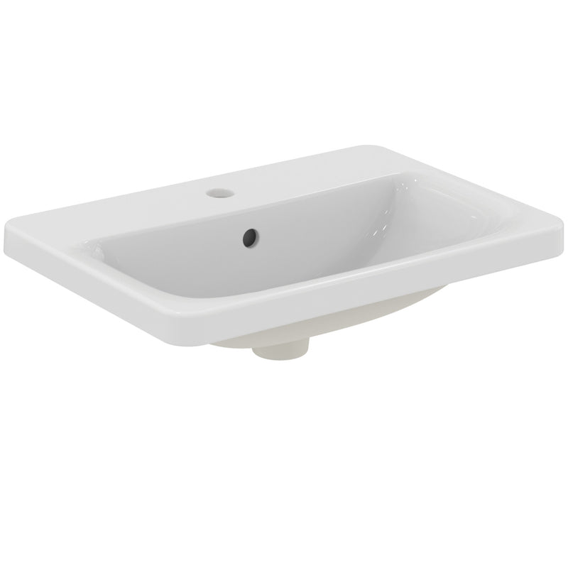 Ideal Standard - Einbauwaschtisch CONNECT, rechteckig, 1Hl., m.Ül., 580x430x175mm, Weiß