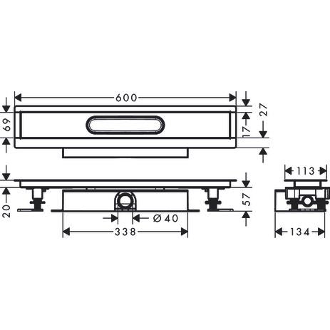 Hansgrohe - Komplettset uBox universal für flache Installat.600mm für DR FS