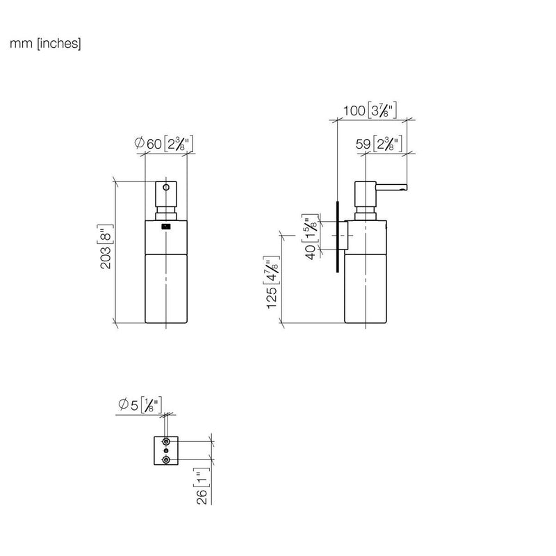 Dornbracht - Spender, Wandmodell Serienneutral 83435970 platin gebürstet