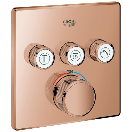 Grohe - Thermostat Grohtherm SmartControl 29126 eckig FMS 3 Absperrv. warm sunset