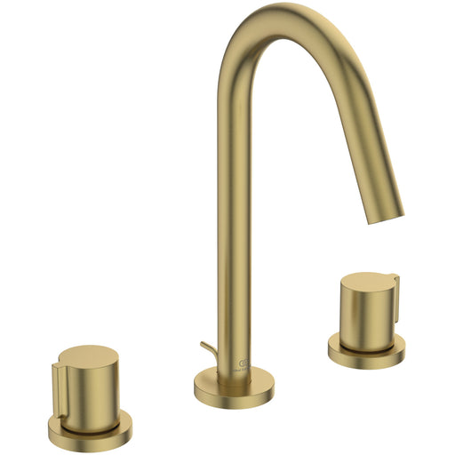 Ideal Standard - 3-Loch Waschtischarmatur JOY, m.Ablgarn., Ausld.127mm, Brushed Gold