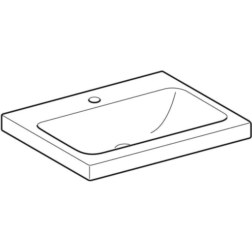 Geberit Vertriebs - iCon Light Aufsatzwaschtisch 60x48cm mit Hahnloch, ohne Ül., weiß, KeraTect