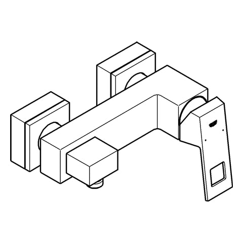 Grohe - EH-Brausebatterie EUROCUBE 23145 Wandmontage hard graphite gebürstet