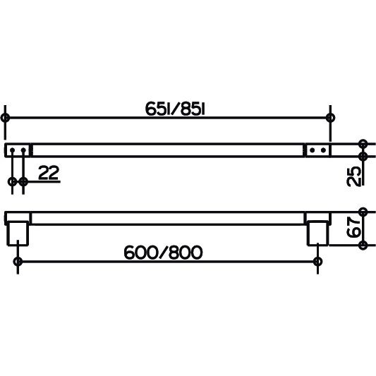 KEUCO - Heibad Badetuchhalter PLAN 800mm chrom