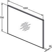 Ideal Standard - Spiegel MIRROR&LIGHT, m.Rahmen, 1000x26x700mm