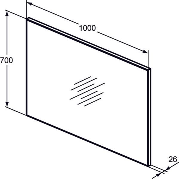 Ideal Standard - Spiegel MIRROR&LIGHT, m.Rahmen, 1000x26x700mm