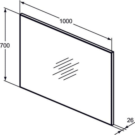 Ideal Standard - Spiegel MIRROR&LIGHT, m.Rahmen, 1000x26x700mm
